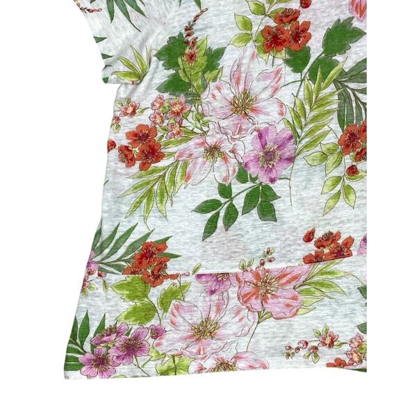 J. Jill Love Linen Flower Garden Tee 2X Lightweight Breathable Summer Vacation - Picture 6 of 11